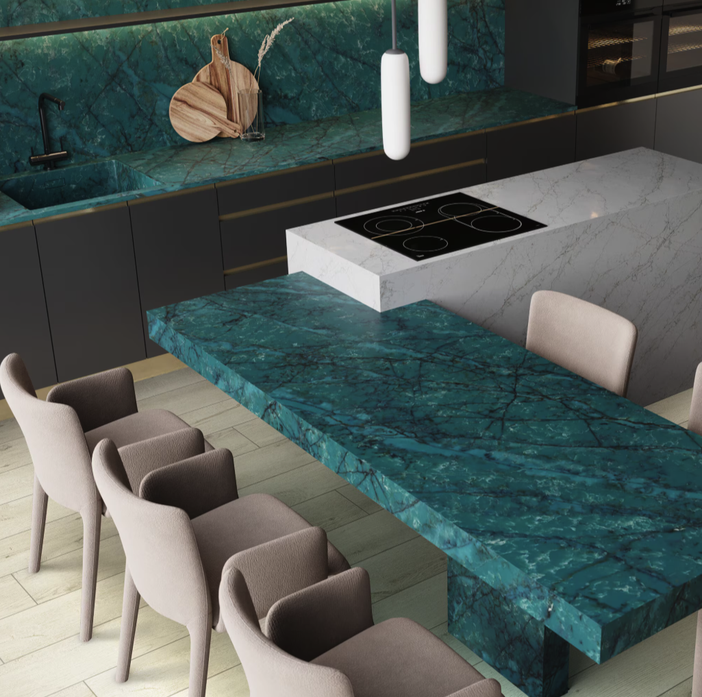 Amazonite Quartz by Daltile, Available at Royal Kitchen and Bathroom Countertops.